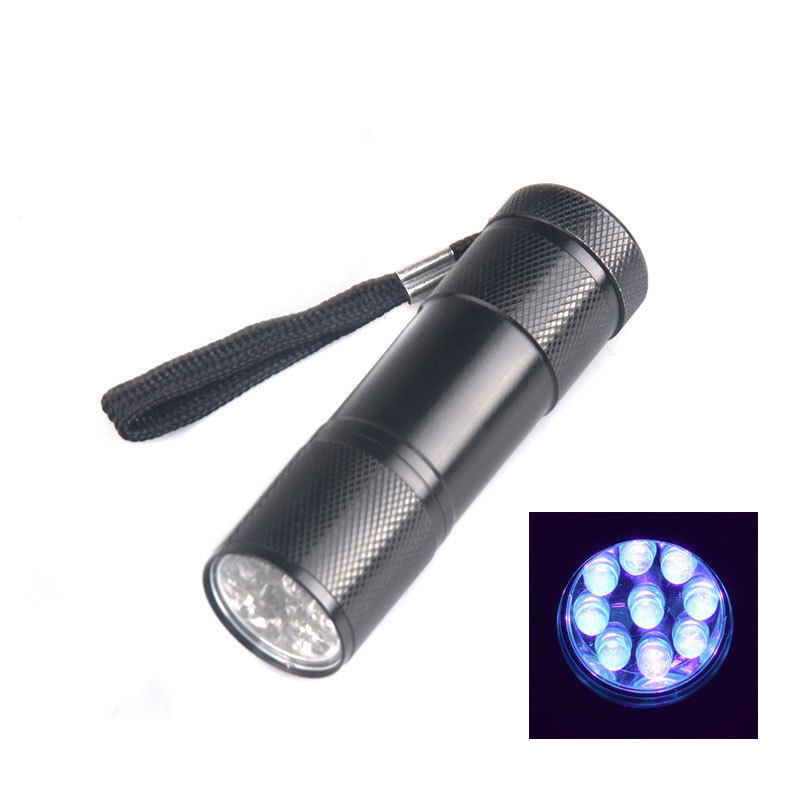 Waterproof Portable Detection Pet Scorpions Powered By 3*AAA Battery 395nm 9 LED UV Flashlight