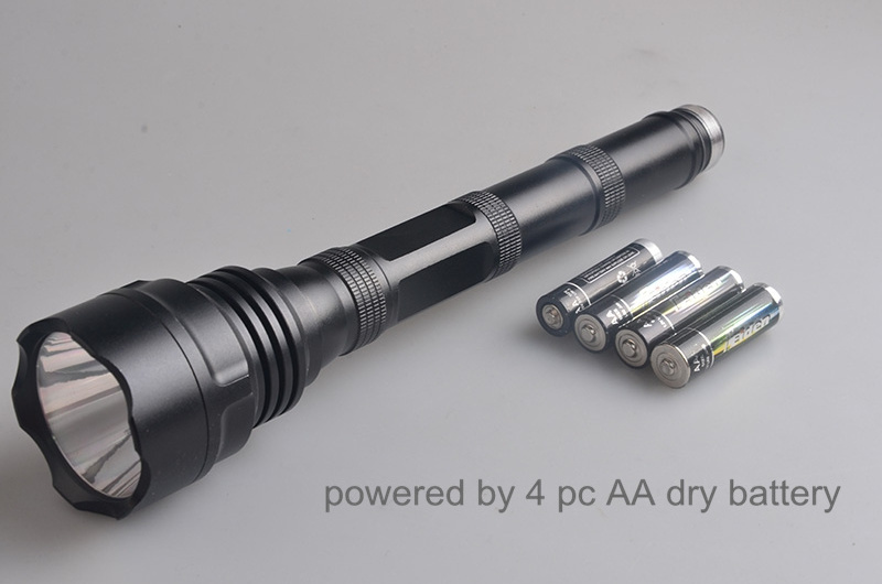 super Bright Long Range High Beam Very Long Distance LED 1 KM Hunting Torch Spotlight 4*AA Flashlight