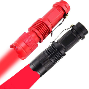 3W AA Battery Zoomable Hunting Flashlight Red Light Torch 660nm Cheap LED Torch For Night Observation Astronomy Aviation