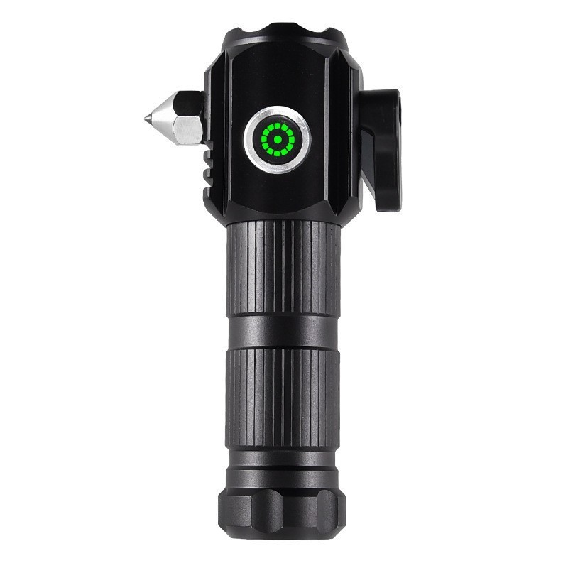 Multifunctional Magnetic Waterproof Flashlight with LED High Lumens Rechargeable Small Flashlight Car Hammer Flashlight