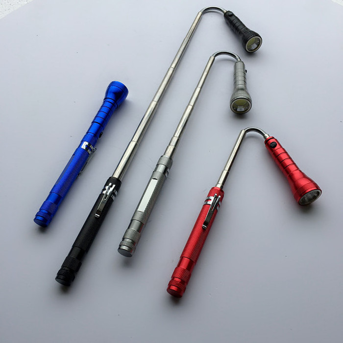 Flexible Extendable COB Led Telescopic Flashlight Torch With Magnetic Head Pick Up Tool