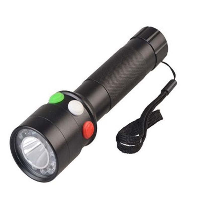 LED Red White Green Yellow Railway Signal Light Work Torch Tactical Flashlight for Outdoor Camping Hunting