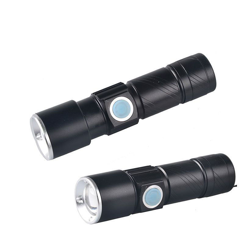 Super Bright Focus Zoomable LED Flashlight Led Strobe Torch Light  USB Charging