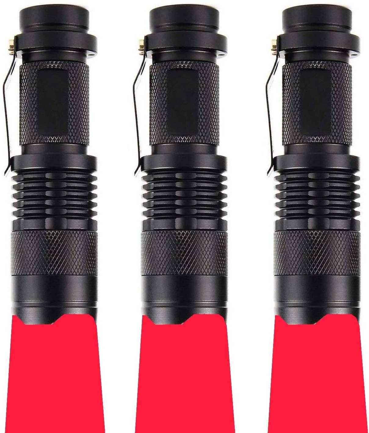 3W AA Battery Zoomable Hunting Flashlight Red Light Torch 660nm Cheap LED Torch For Night Observation Astronomy Aviation