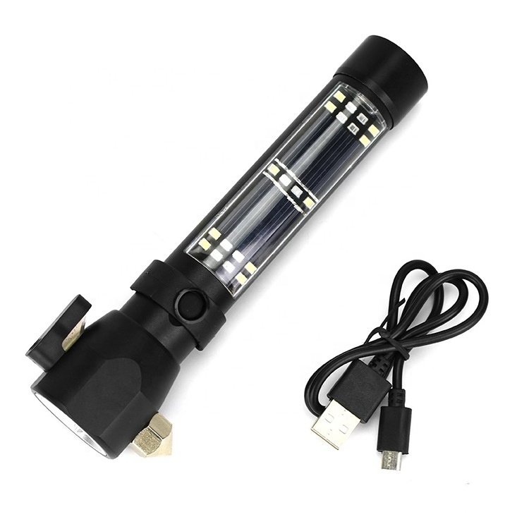 Solar 10W T6 LED Torch Light USB Rechargeable Tactical Multi- Function Solar Powered Torch