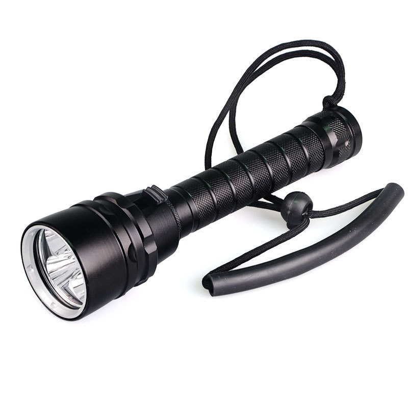 waterproof tactical 5 Led Deep Sea Long Beam Scuba Torch 3000 2000 Lumen IP68 LED Flashlight Handheld Diving Light Underwater