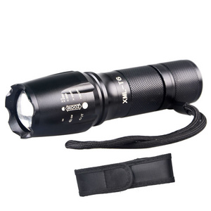 waterproof  self defense rechargeable x900 10w zoomable 3.7v 18650 flashlight tactical t6