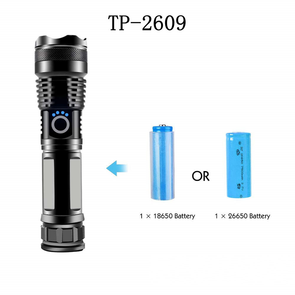 200000LM XHP70 LED USB Rechargeable Torches Super Bright Telescopic Zoom Waterproof High Power Flashlight for Outdoor Sports