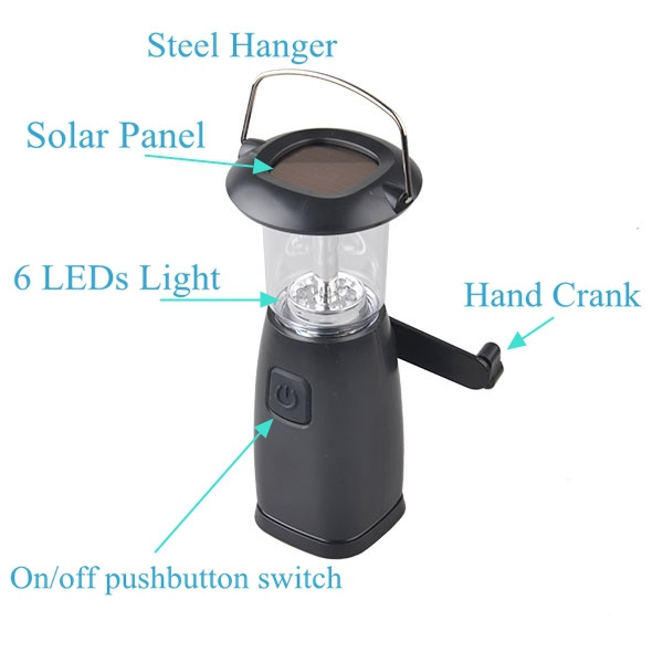 Cheap Rechargeable Battery Included Solar Hand Cranking Dynamo Lantern