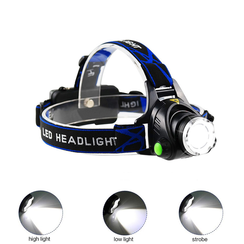 Hotsale Outdoor Headlight Rechargeable 18650 Zoom Head Torch Waterproof T6 LED 1000 Lumens Camping Headlamp