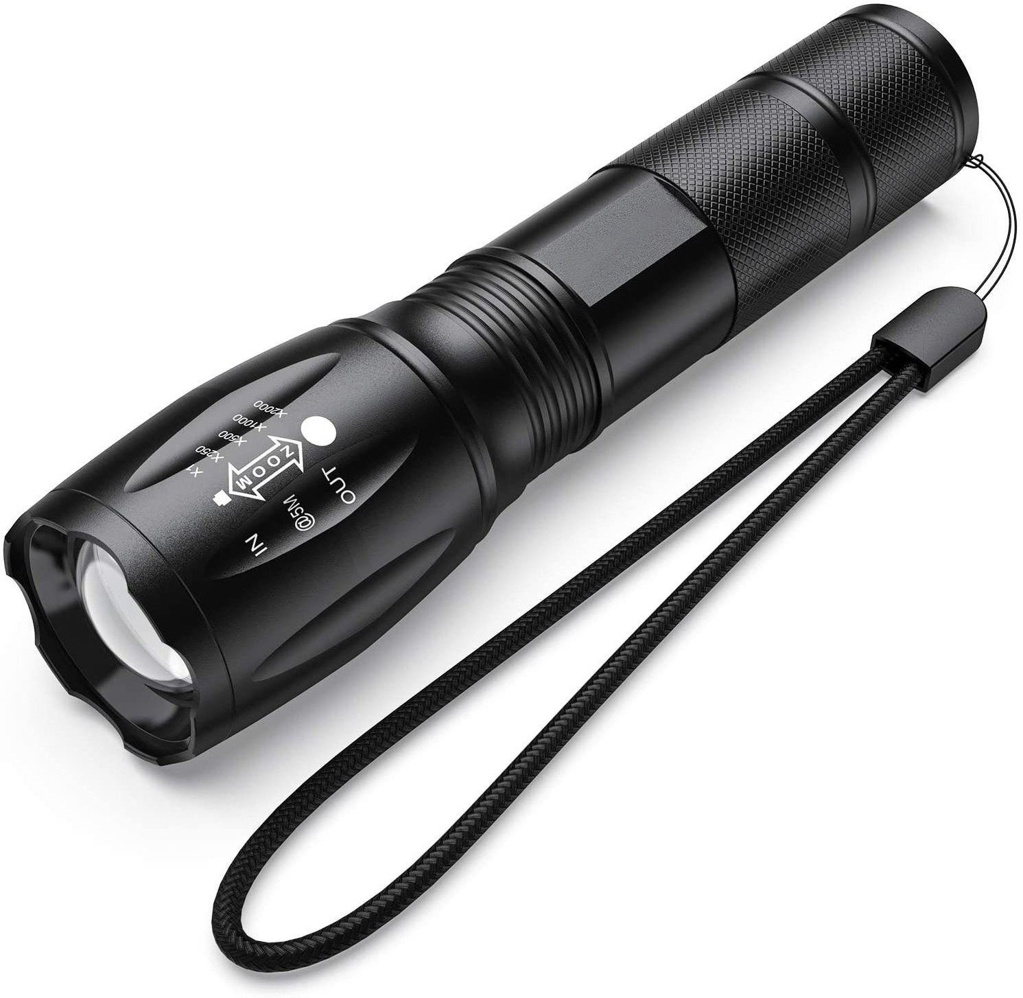 Super Bright Zoomable Aluminum Flash Light High Lumen Adjustable Beam Waterproof Rechargeable LED Torch Light For Hiking