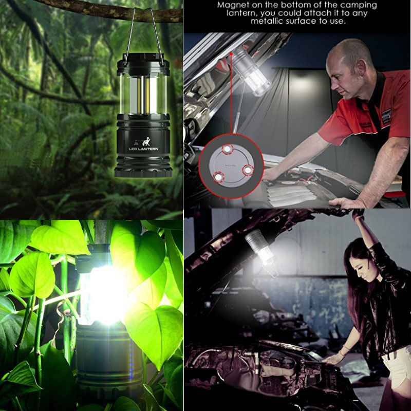 Outdoor Portable 3W Battery Operated Collapsible Camping Hanging Lights Lantern Stand Flashlight