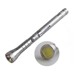 COB LED Torch Light Pick-up Tool AA Battery Telescopic Extended Magnetic Flashlight with Magnet