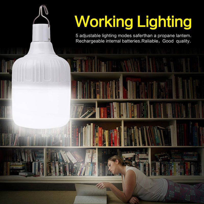 Outdoor Night light USB Bulb Light 15W High Bright Led Rechargeable Bulb with Hook