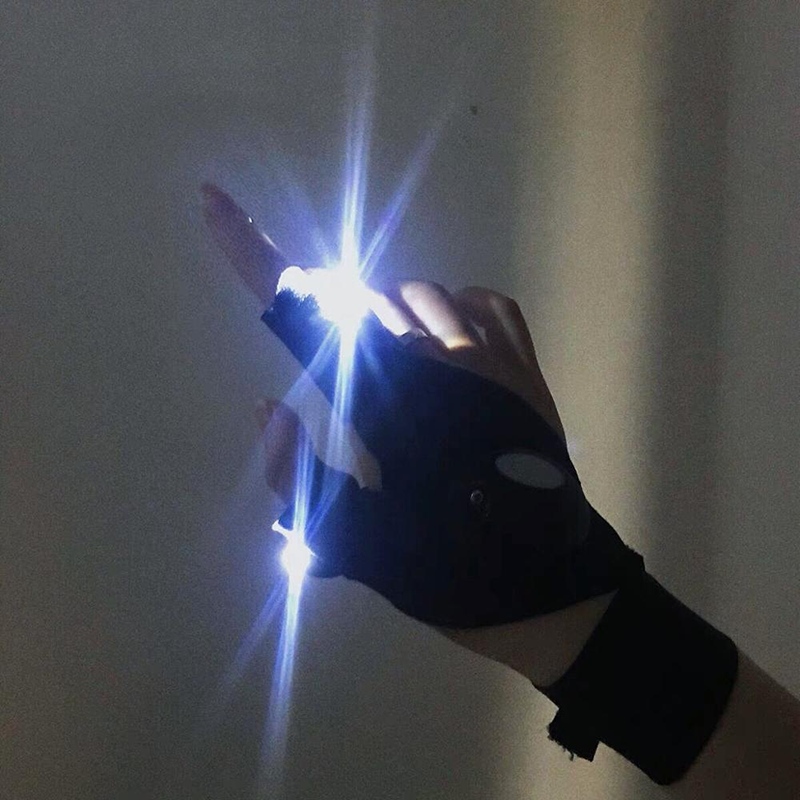 Led Outdoor work light  Finger  light Survival Camping Hiking Rescue Tool LED Gloves Flashlight