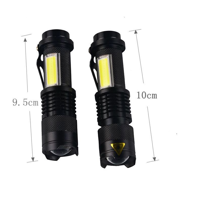 New Max Bright SK68 COB Zoom Dimmer Flashlight XPE 800lm 10W Portable Mini Flat COB LED Flashlight