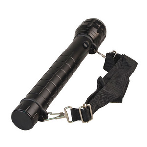 Matt Black Heavy Duty Big Torch Light XP-E Q5 LED D Size Battery Metal Aluminum Zoom Linterna Flashlight with Strap