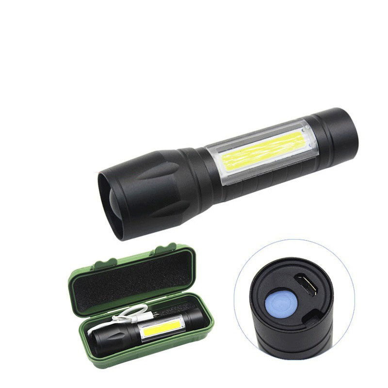 Strong Light Mini Flashlight Aluminum Alloy USB Rechargeable Work Light Outdoor Emergency Multi-function Torch