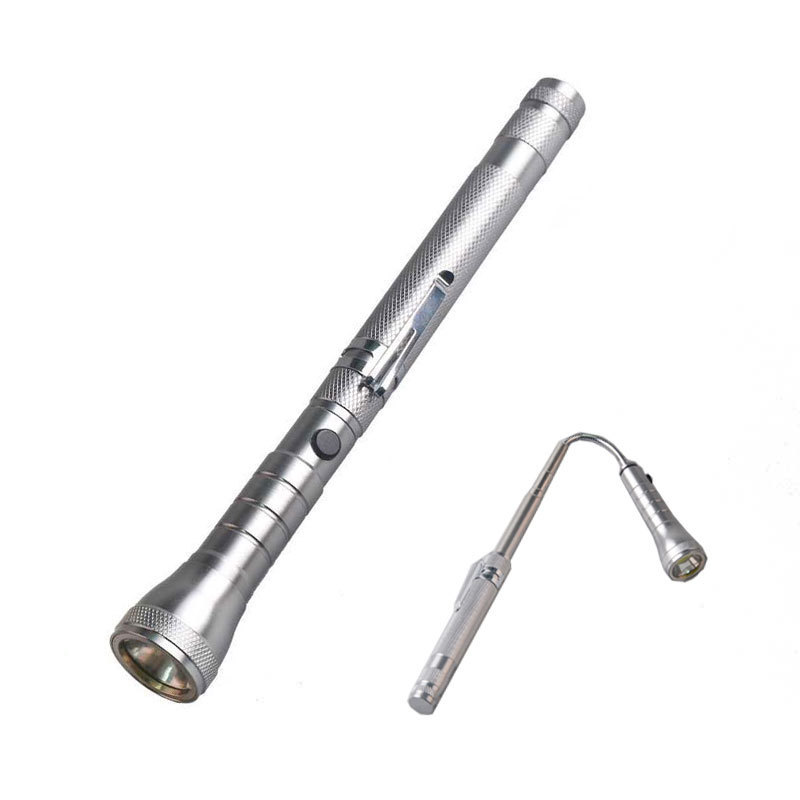 Flexible Extendable COB Led Telescopic Flashlight Torch With Magnetic Head Pick Up Tool