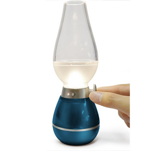 Kerosene Lamp Blow Led Blowing Control Nostalgia Retro Candle Table Night Lamp Camping Lantern Oil For Camping