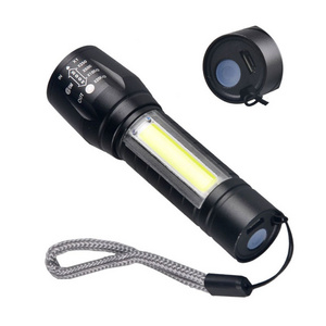 Super Bright Waterproof Zoom Portable USB Rechargeable Built-in Battery Mini 3w XPE COB LED Flashlight