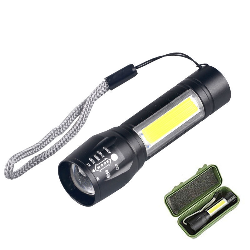 USB Rechargeable Mini COB Flashlight Zoom Portable Promotion Rechargeable Mini LED Torch Flashlight