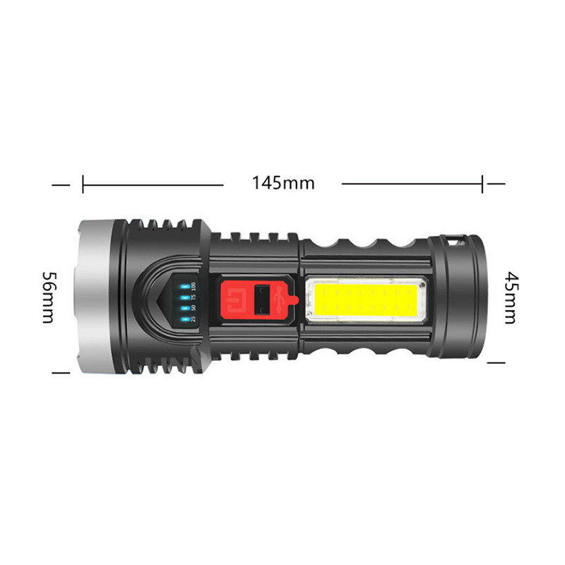 Super Bright Outdoor Led Portable Flashlight Long-Range Usb Rechargeable Small Lamp Tactical Light Household Light