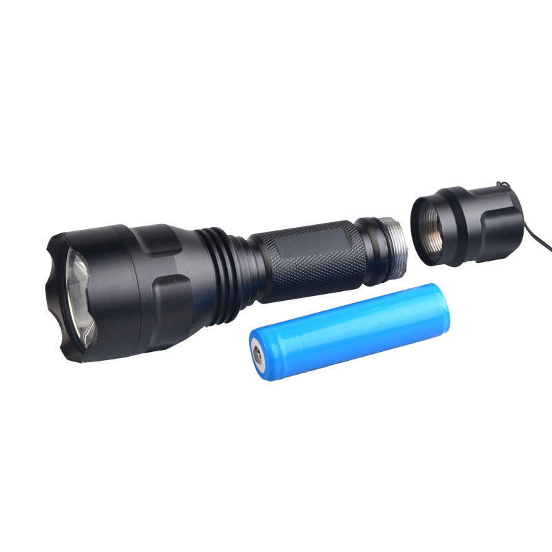 outdoor night hunting 450nm uv flashlight red green tactical flashlight torch 18650 battery