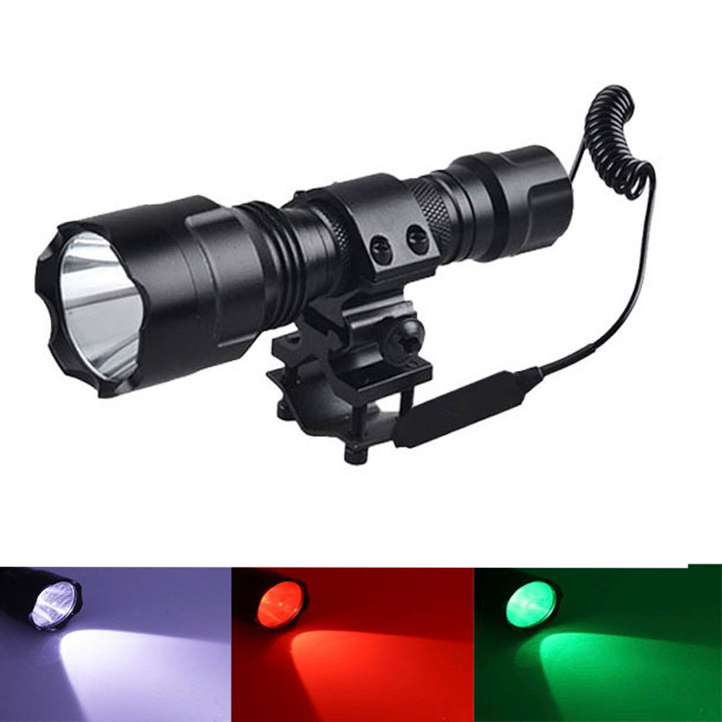 best self defense beam tech 3 color lenses XML T6 LED 18650 lithium automotive  lamp Flashlight torch