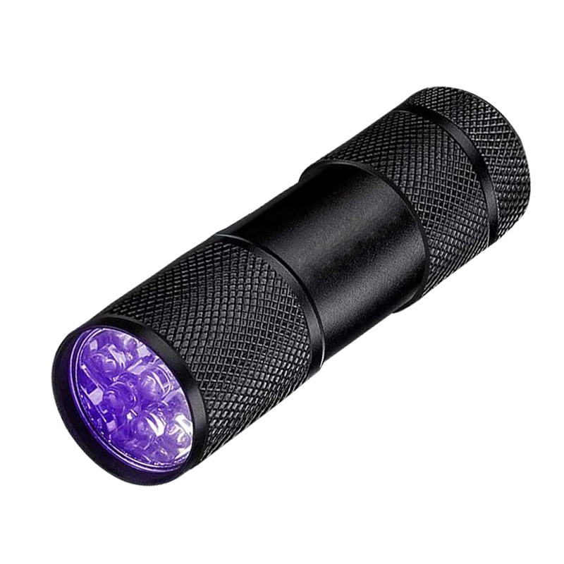 Hot Sale 395nm UV 9 Led Hunting 3*aaa Battery Flashlight Mini Ultra Violet Led Torch Blacklight