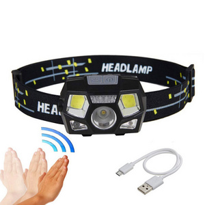 adventure rechargeable led camping headlamp motion sensor head lamp with red lights