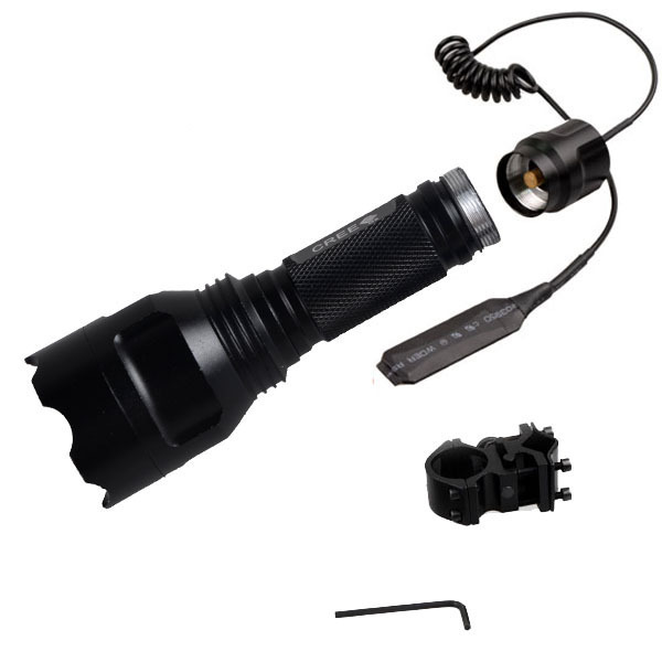 explosion proof 10w aluminum alloy 18650 battery powered tactical guns holder flashlight for camping