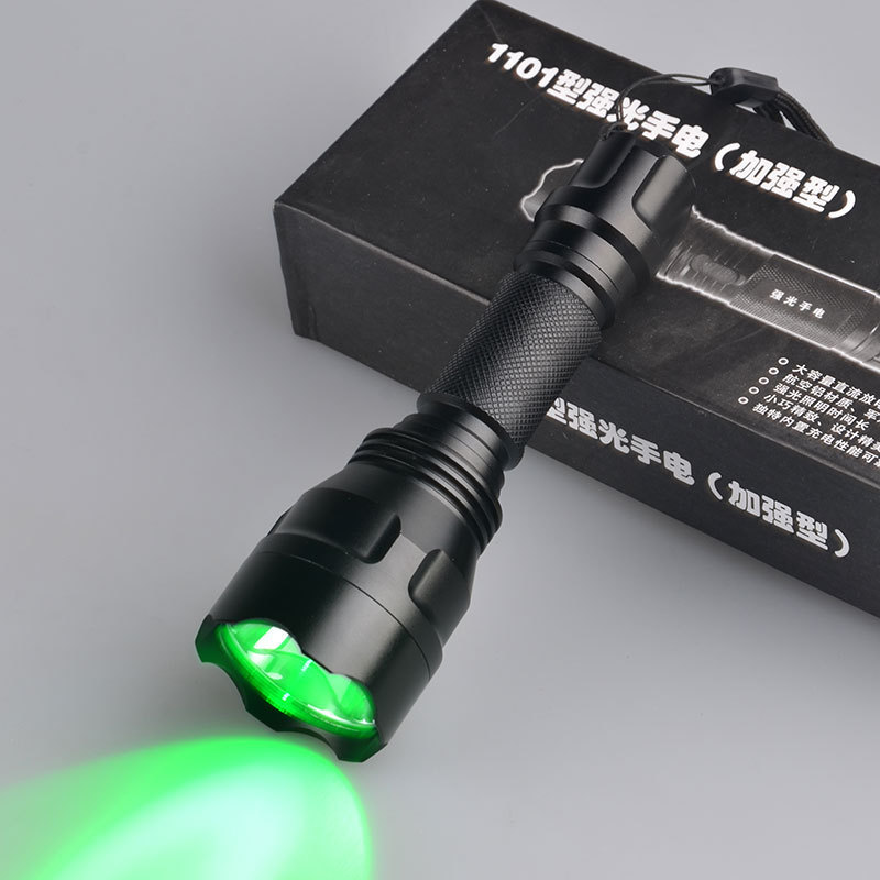 outdoor night hunting 450nm uv flashlight red green tactical flashlight torch 18650 battery