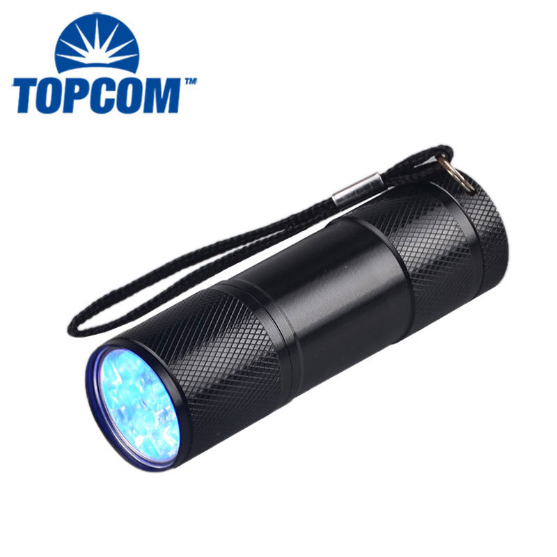 Mini 9 LED Purple Light UV Flashlight Aluminum Pocket Led UV Torch Light 395nm