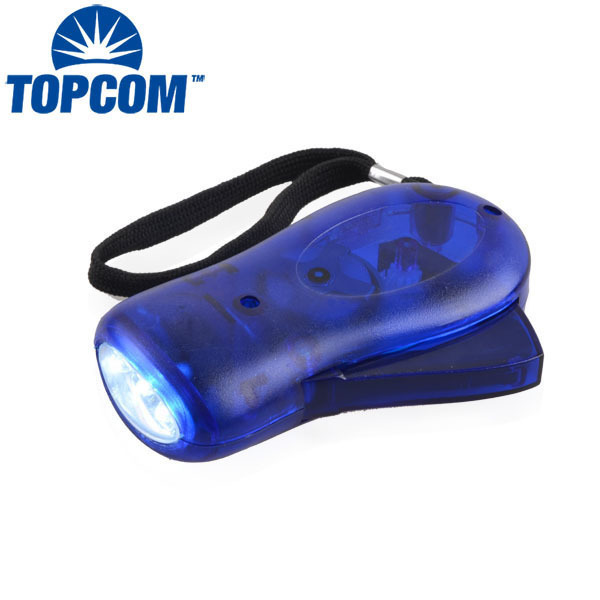 Colorful ABS 3 led hand pressing dynamo flashlight