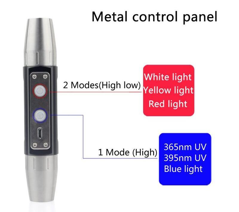 Multi Function 4 LED nature jewelry gemstone detector machine torch light UV 365NM 395NM Flashlight