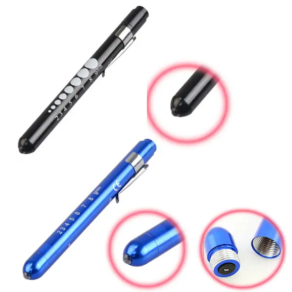 Doctor Nurse Aluminum Alloy Penlight Lightweight Pupil Gauge Medical LED Pen Light Torch White Or Yellow Light Flashlight