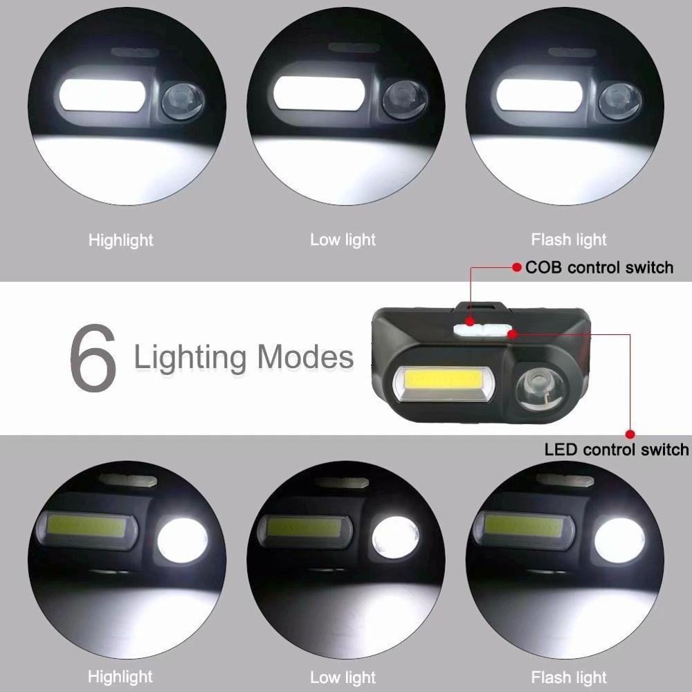 Handy Light 10W Led Usb Rechargeable Gearlight Led Sensor Cob Led Light Headlamp Flashlight