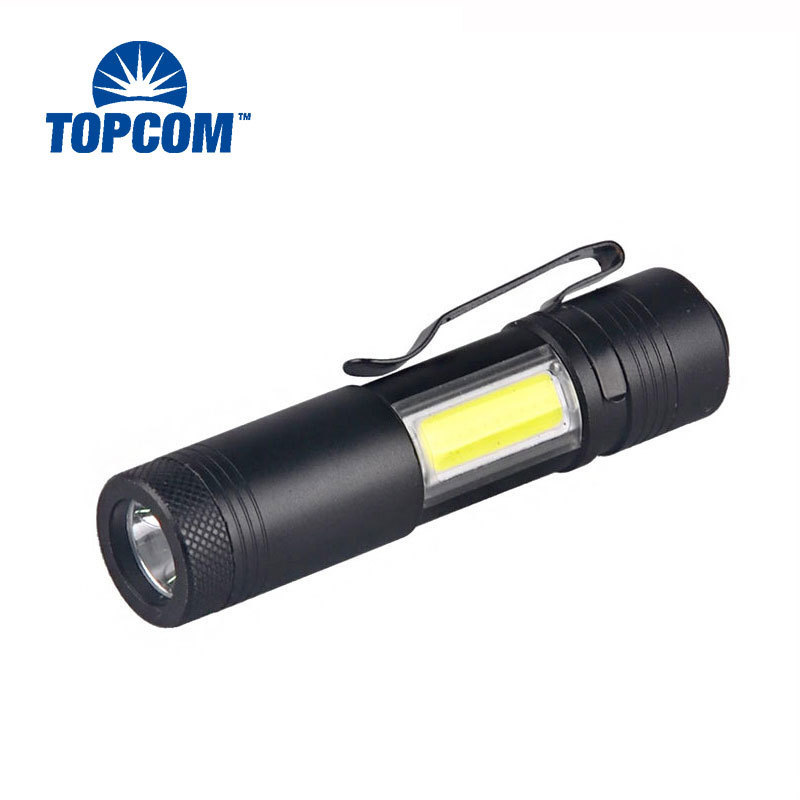 1000 Lumen Q5 COB LED Brightness Mode Torch Most Powerful Side Light  LED Flashlight AA/14500 Powered Mini Flashlight