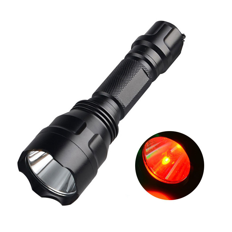 outdoor night hunting 450nm uv flashlight red green tactical flashlight torch 18650 battery