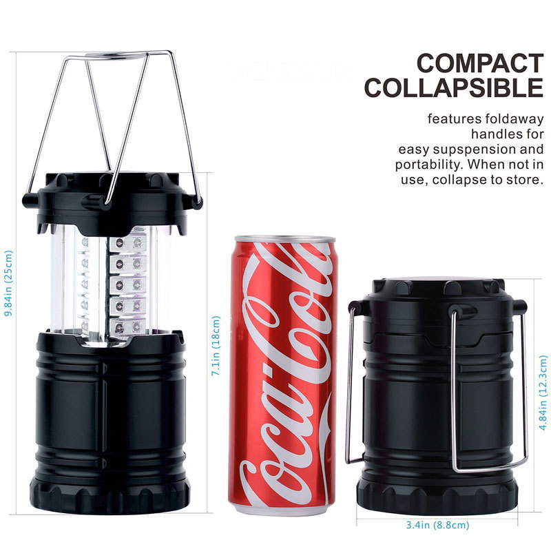 3 AA Batteries Collapsible 30 LED Camping Lantern Ultra Bright Portable Outdoor Flashlight