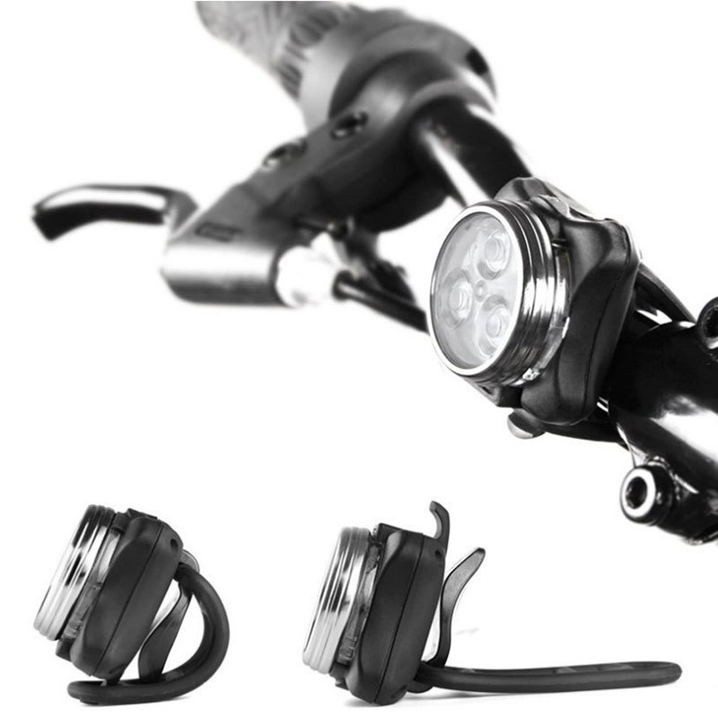 USB Rechargeable 4 Modes Fog Driving Front and Back Bike Lights Bicycle Lamp with Rubber Mount and USB Cable