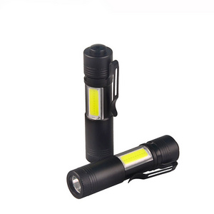 1000 Lumen Q5 COB LED Brightness Mode Torch Most Powerful Side Light  LED Flashlight AA/14500 Powered Mini Flashlight