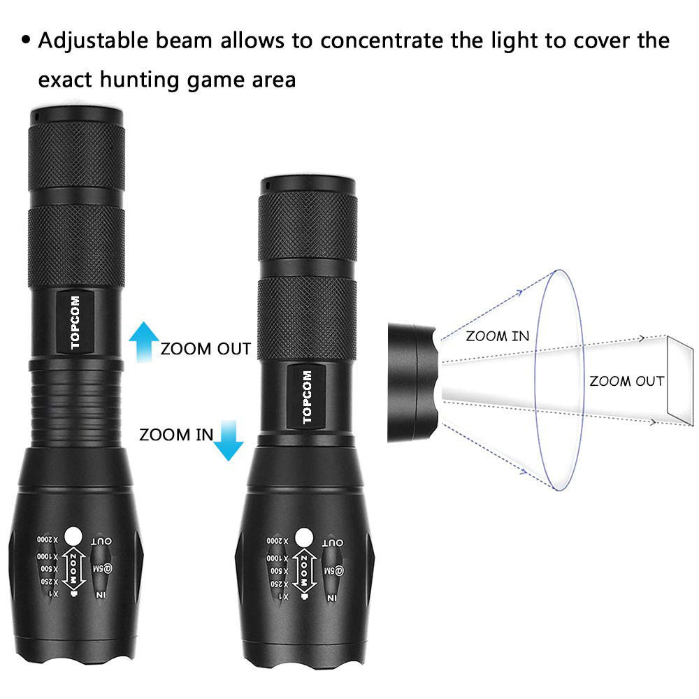 IR Lamp 850nm IR illuminator Flashlight Focus Adjustable Infrared LED Flashlight, IR Night Vision Light Torch