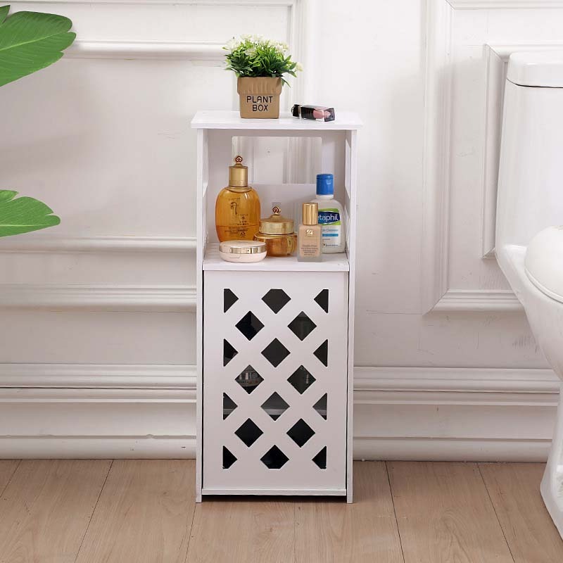 Multipurpose Freestanding Bathroom Floor Pantry Cabinet Storage Shelf