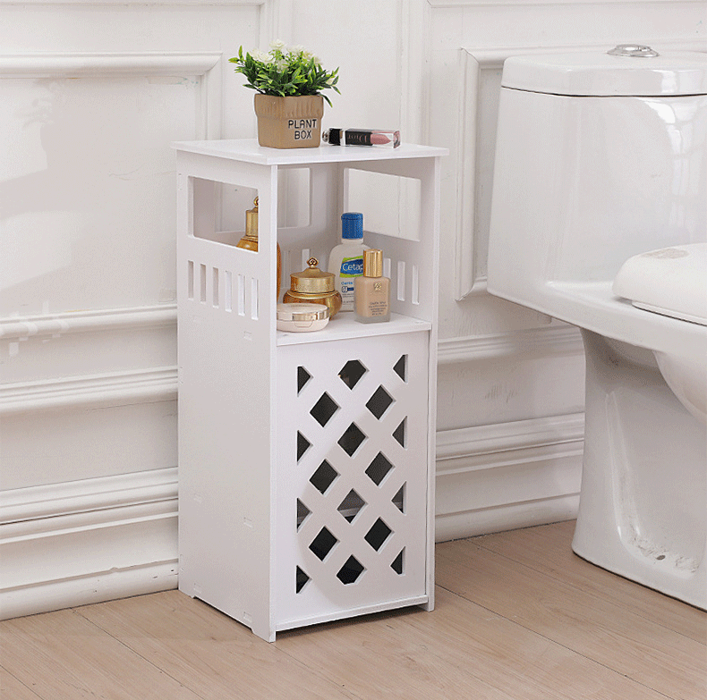 Multipurpose Freestanding Bathroom Floor Pantry Cabinet Storage Shelf