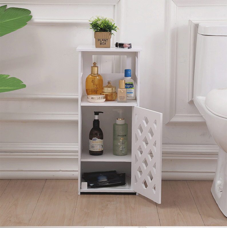 Multipurpose Freestanding Bathroom Floor Pantry Cabinet Storage Shelf