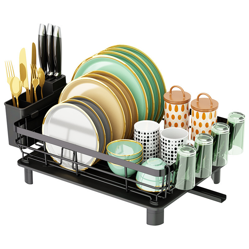 Kitchen Counter Dish Drainers Rack Storage Shelf 2 Tier Over the Sink Dish Drying Rack Organizer