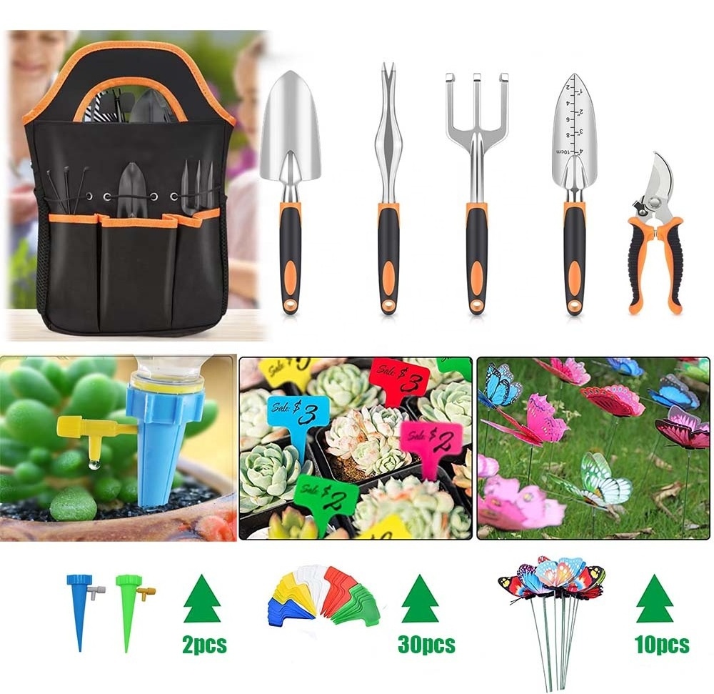 Upgrade 62PCS Outdoor Garden Tools Set Heavy Duty Aluminum Manual Garden Kit Outdoor Gardening Gifts Tools For Women