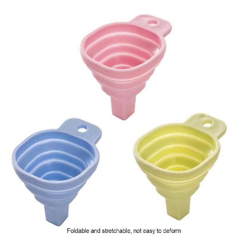 Factory price kitchen gadget food grade foldable wide mouth oil silicone funnels